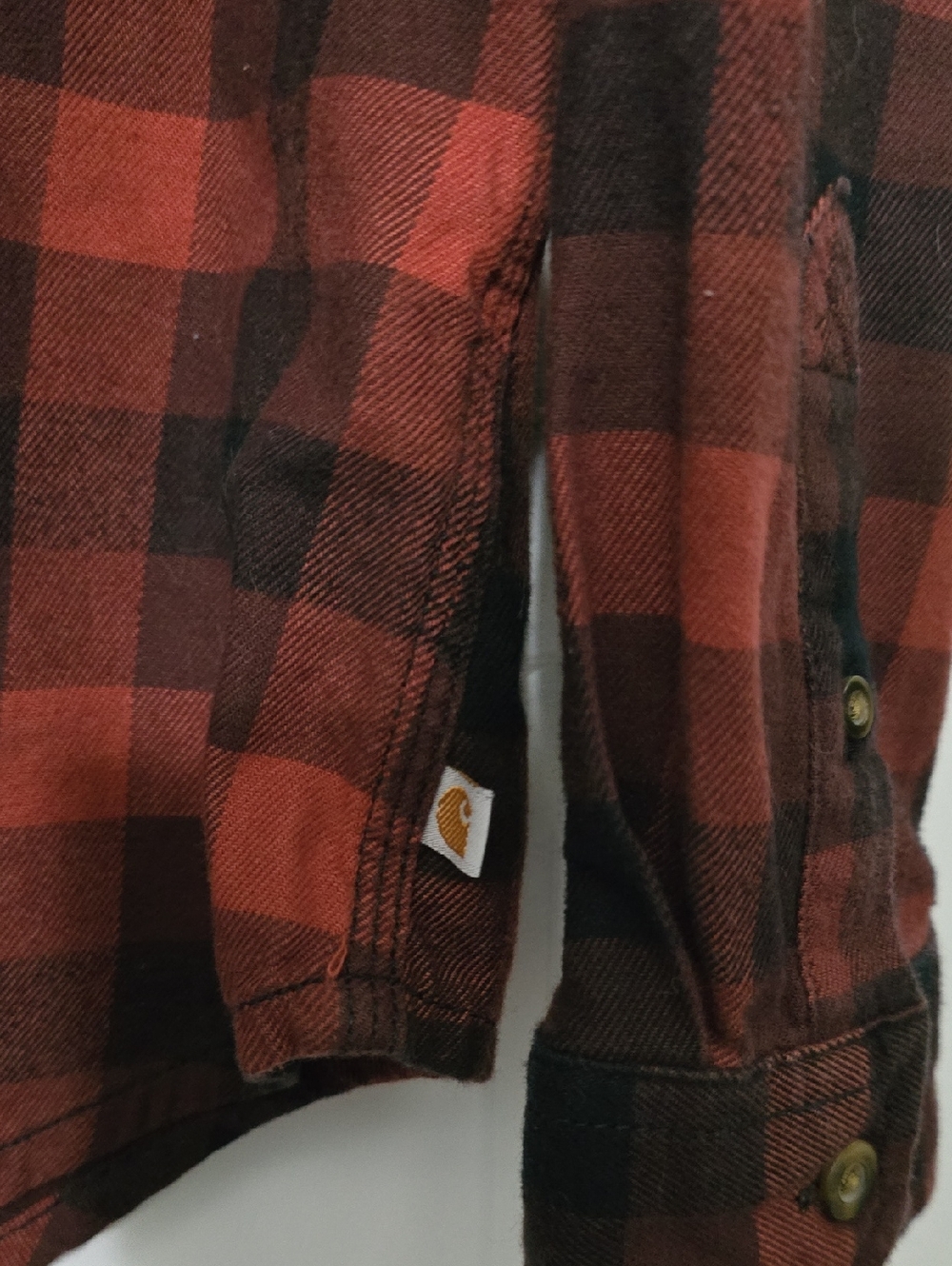 Carhartt Womens Red & Black Plaid Flannel Shirt - Picture 2 of 7